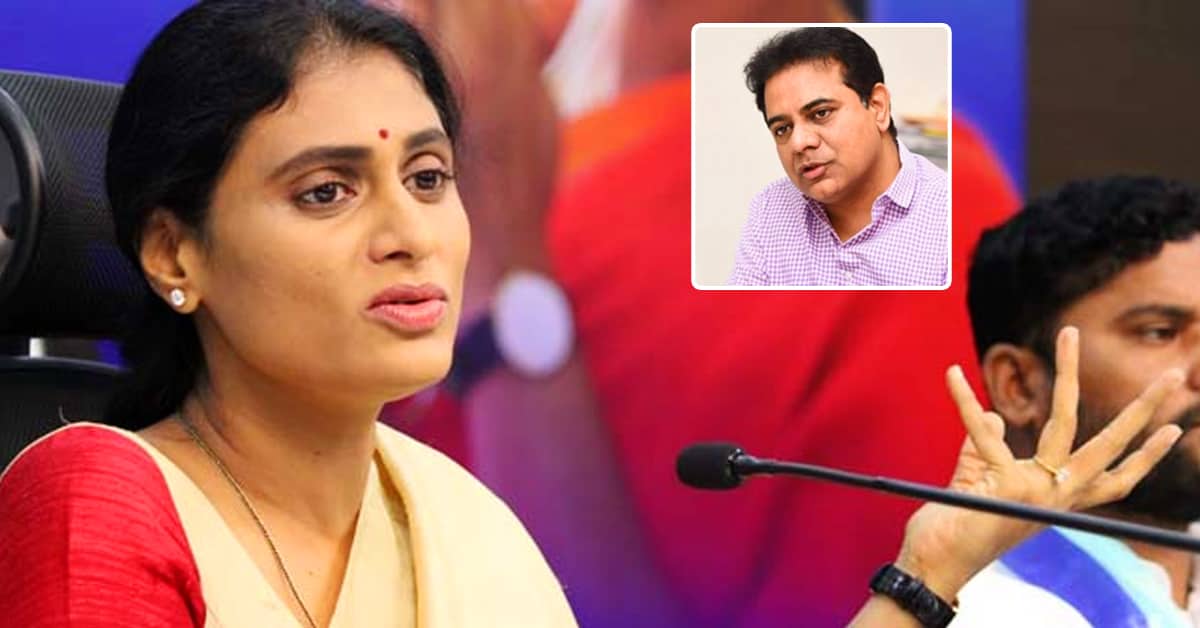 కేటీఆర్ పై సంచలన వ్యాఖ్యలు చేసిన వైస్ షర్మిల
