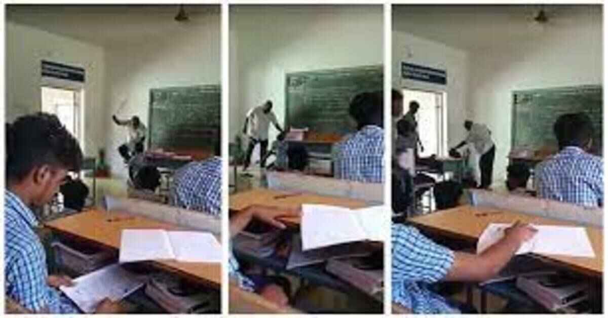 విధ్యార్ధులను దారుణంగా కోట్టిన టీచర్, వీడియో వైరల్
