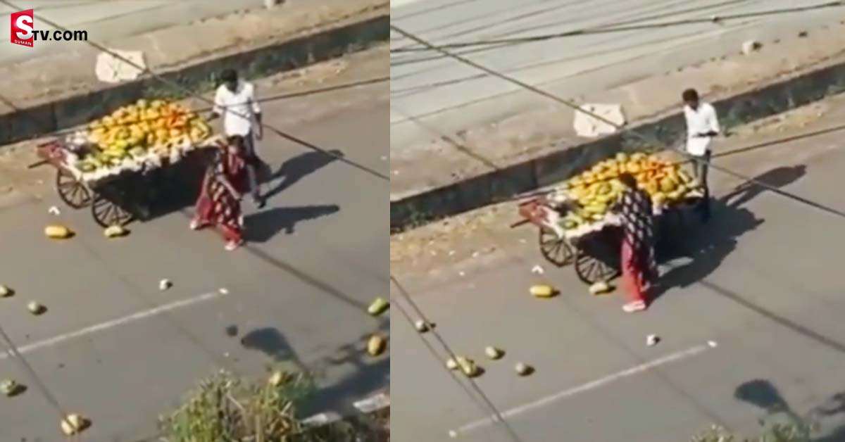 కారుకు తగిలిన తోపుడుబండి.. నడిరోడ్డుపై మహిళ వీరంగం! వీడియో వైరల్‌