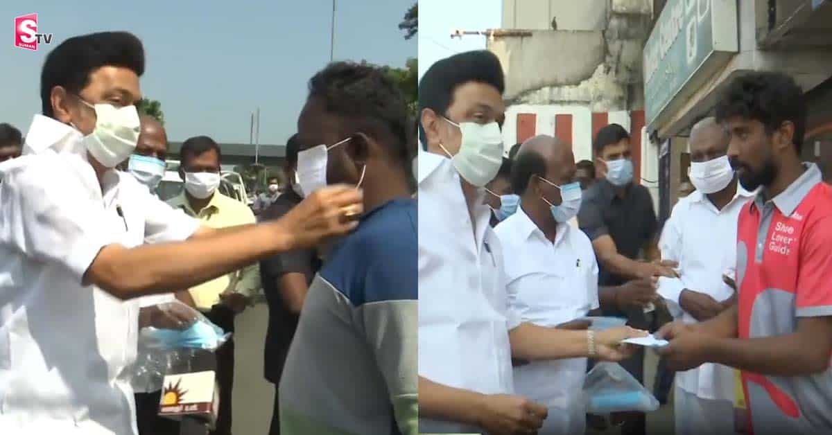 జనాలకు మాస్కులు పంచిన తమిళనాడు సీఎం