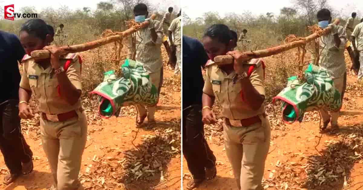 శవాన్ని 3 కి.మీ మోస్తూ మానవత్వం చాటిన మహిళ ఎస్సై..