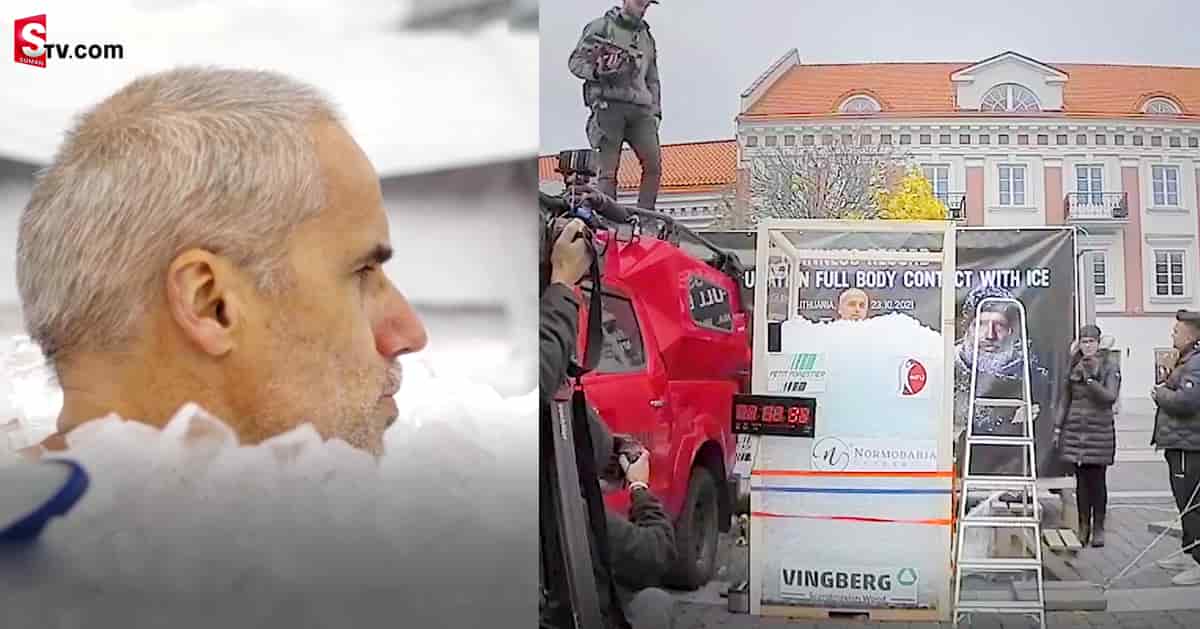 ఐస్ బాక్సులో 3 గంటలు నిలబడి గిన్నిస్ రికార్డ్..