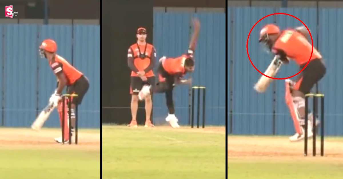 గంట‌కు 155 కి.మీ. వేగంతో SRH బౌలర్ బౌన్స‌ర్లు!