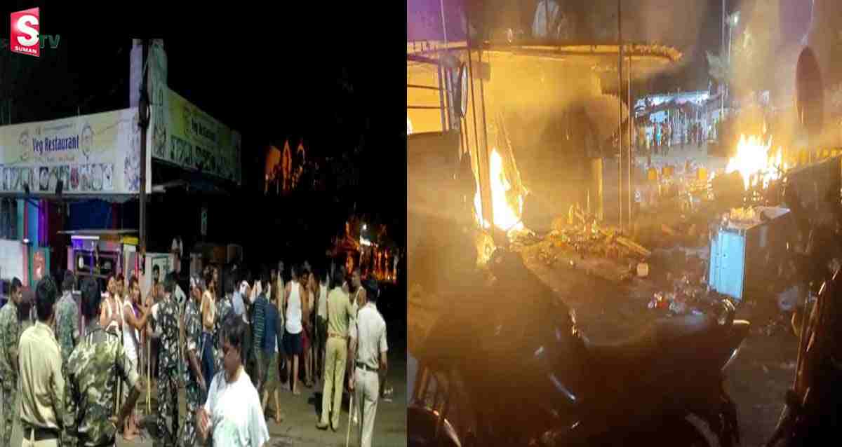 శ్రీశైలంలో అర్ధరాత్రి ఉద్రిక్తత.. దుకాణాలకు నిప్పుపెట్టిన కన్నడ భక్తులు..!