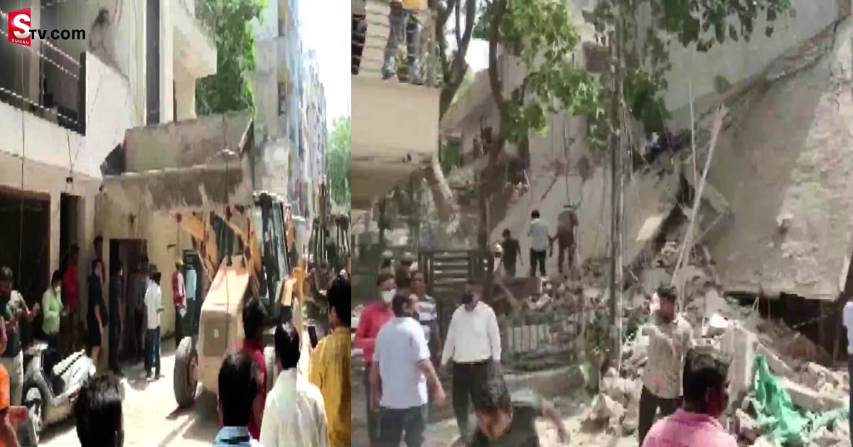 కుప్పకూలిన నిర్మాణంలో ఉన్న భవనం! శిథిలాల కింద ఐదుగురు కార్మికులు!