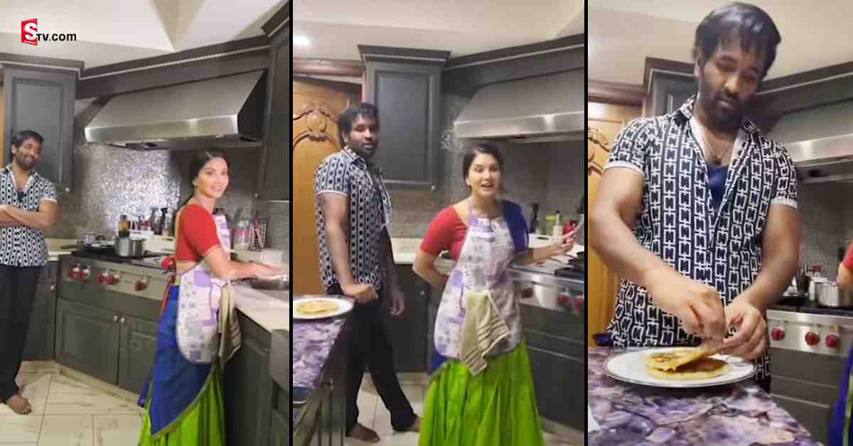మంచు విష్ణు కోసం పరోటాలు చేసిన సన్నీలియోన్‌! వీడియో వైరల్!
