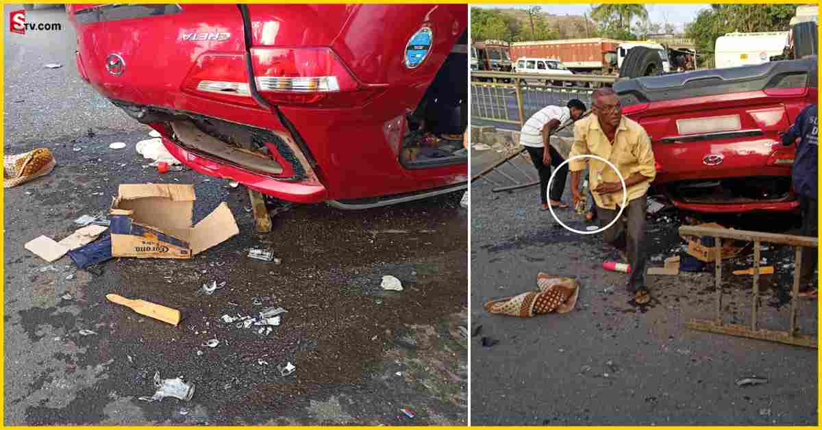 Ahmedabad: హైవేపై భారీగా మద్యం బాటిళ్లు..ఎగబడ్డ జనం!