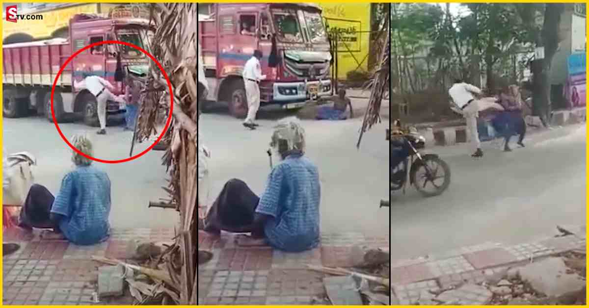 Video: తిరుపతిలో ట్రాఫిక్ పోలీస్ హల్ చల్‌.. వృద్ధుడుని కాలితో తంతూ దాడి!
