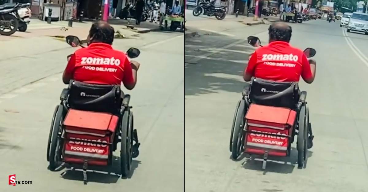 వీల్ ఛైర్ పై ఫుడ్ డెలివరీ! హేట్సాఫ్ అంటూ ప్రశంసలు..