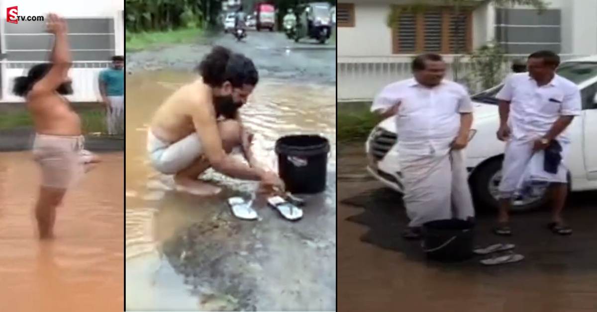 వీడియో: బురద నీటిలో యోగా, స్నానం.. రోడ్ల దుస్థితిపై వెరైటీ నిరసన.. MLA షాక్!