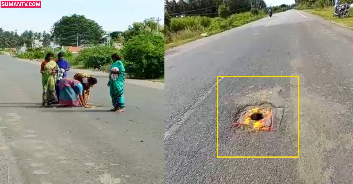హైవే మధ్యలో రాయి.. పూజలు చేయడానికి ఎగబడుతున్న జనాలు..!