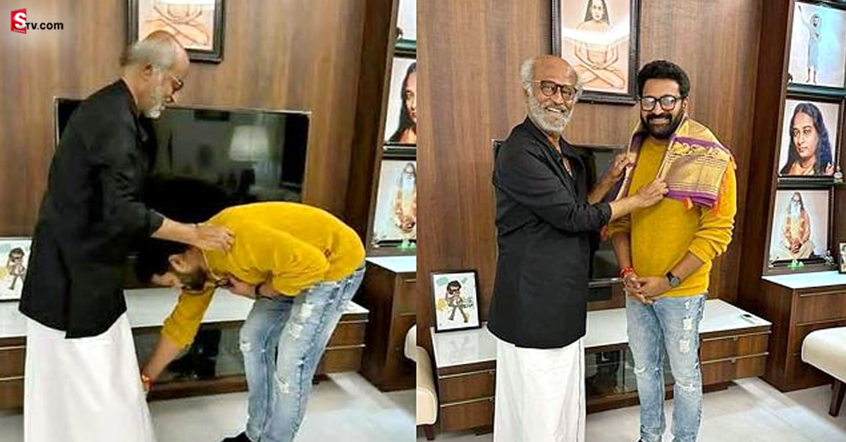 రజినీకాంత్ కాళ్లు మొక్కిన కాంతార హీరో!