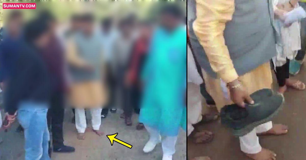 రోడ్లను పరిశీలించిన మంత్రి.. బాగయ్యే వరకు చెప్పులు వేసుకోనని ప్రతిజ్ఞ!