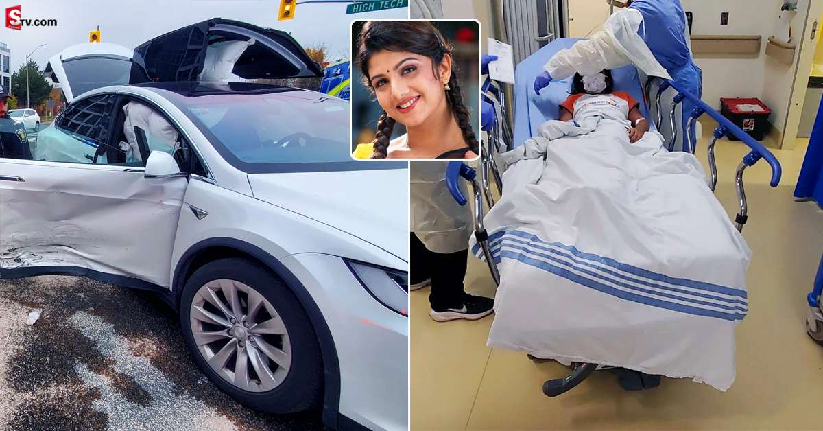 హీరోయిన్‌ రంభ కారుకు యాక్సిడెంట్‌!
