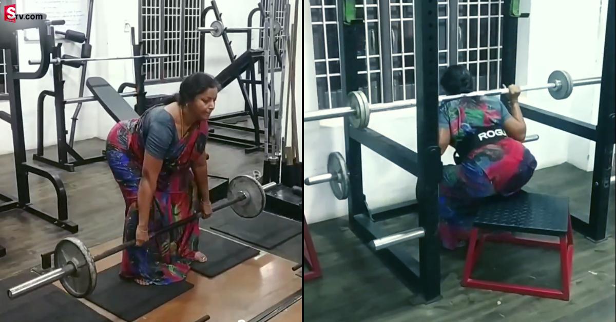 56 ఏళ్ల వయసులో చీర కట్టి మరీ జిమ్ లో కసరత్తులు! వీడియో వైరల్..