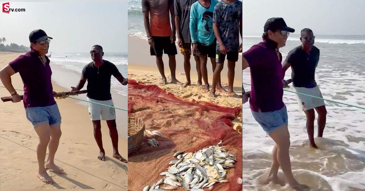 వీడియో: మత్స్యకారులతో కలిసి చేపలు పట్టిన సచిన్..!