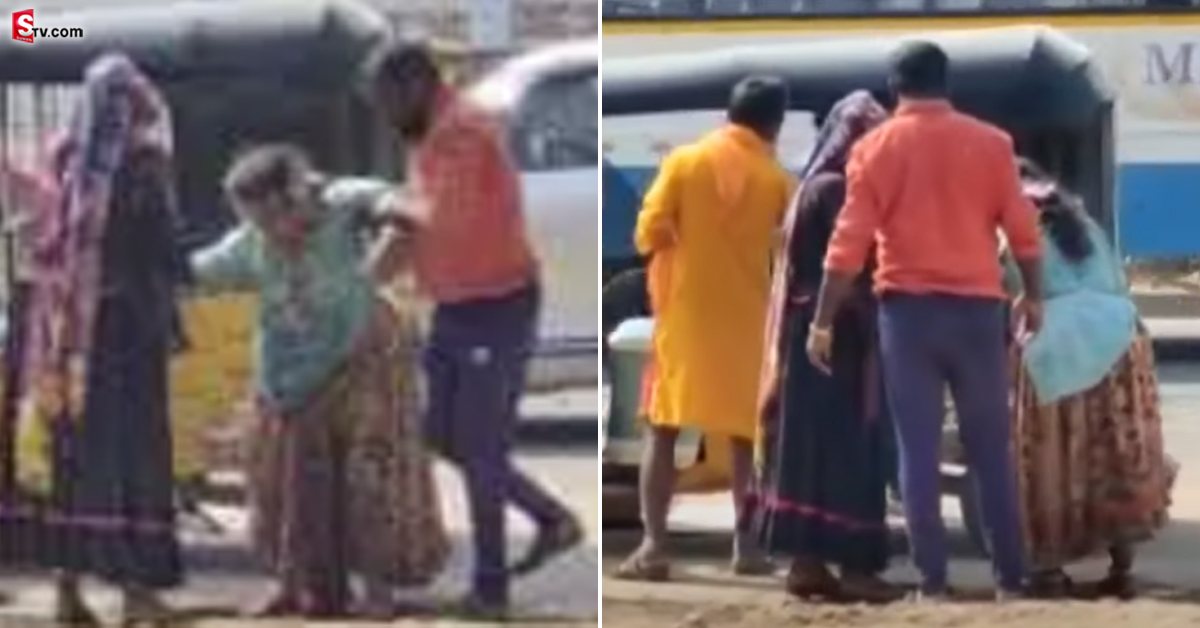 హైదరాబాద్‌: నడి రోడ్డుపైనే మహిళ ప్రసవం.. కంటతడి పెట్టుకున్న స్థానికులు