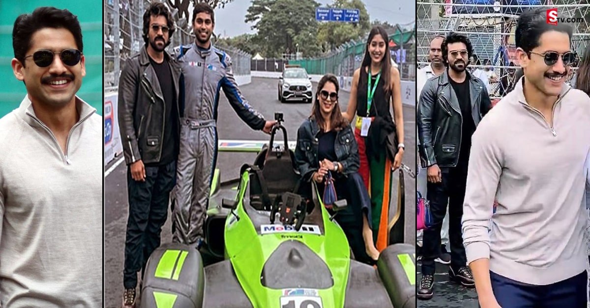 వీడియో: ఇండియన్ కార్ రేసింగ్ లీగ్ లో సందడి చేసిన రామ్ చరణ్, చైతూ!