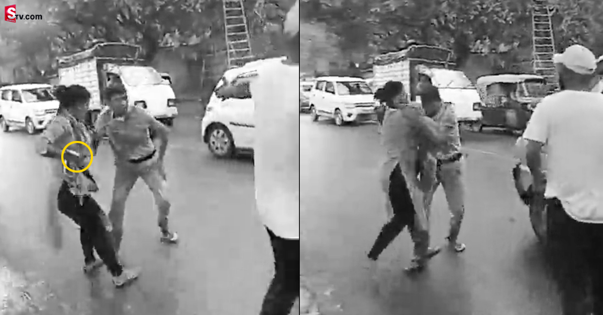 వీడియో: భర్తను నడిరోడ్డుపై చితక్కొట్టిన భార్య!