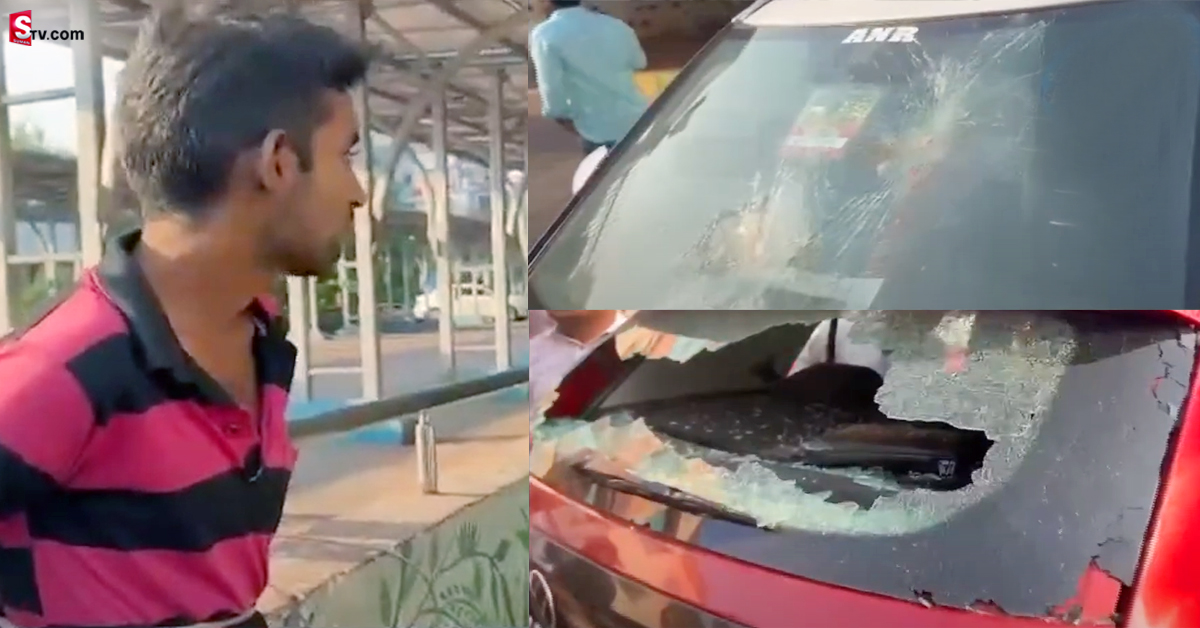 నడిరోడ్డుపై సైకో వీరంగం.. ఇటుకలతో దాడి