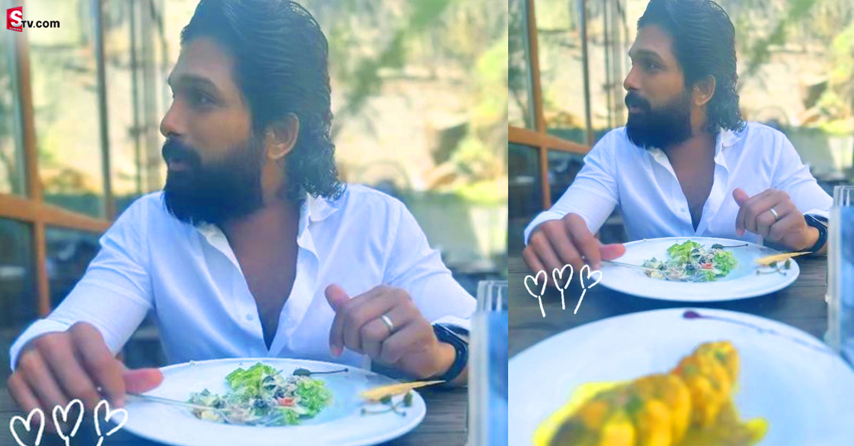 భార్యతో స్పెషల్ లంచ్ లో అల్లు అర్జున్! వైరల్ గా మారిన కొత్త లుక్!