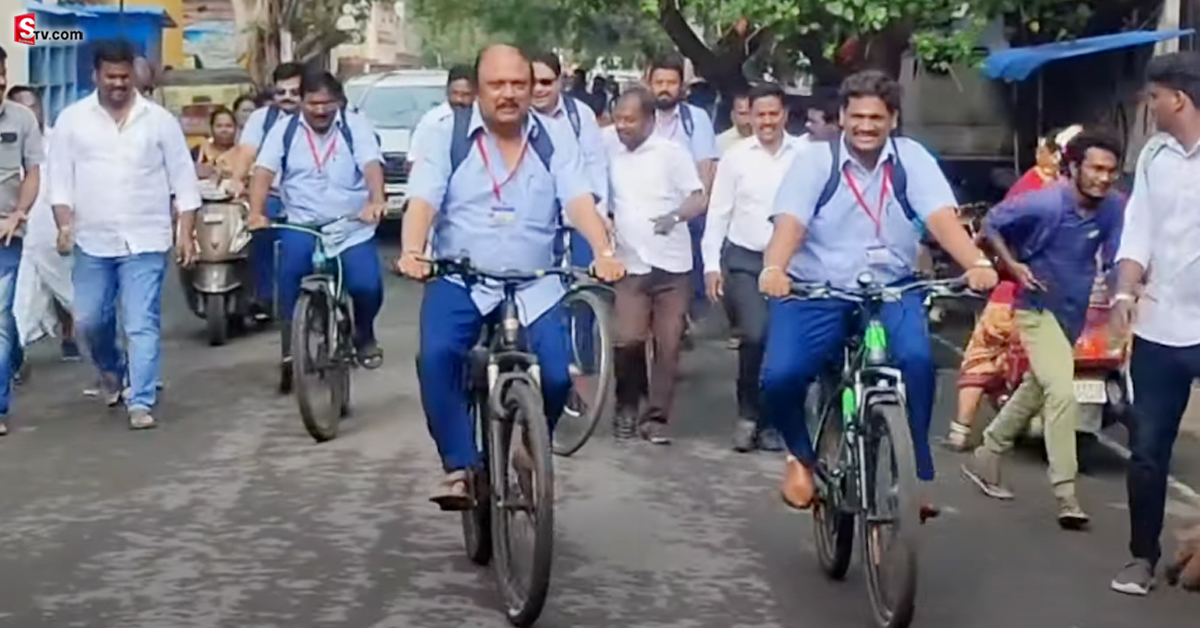 వీడియో: విద్యార్థులుగా ఎమ్మెల్యేలు.. యూనిఫామ్ వేసుకుని సైకిళ్లపై అసెంబ్లీకి!