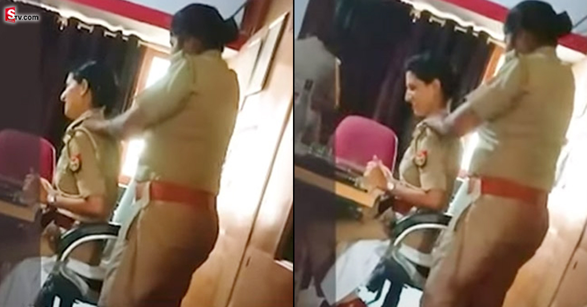 స్టేషన్ లో మహిళా కానిస్టేబుల్‌తో ఎస్‌ఐ మసాజ్! వీడియో వైరల్!