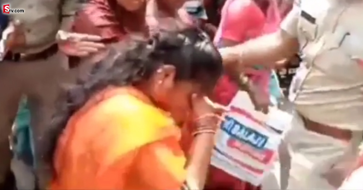 వీడియో: డబుల్ బెడ్ రూం రాలేదని ఒంటిపై పెట్రోల్ పోసుకున్న మహిళ