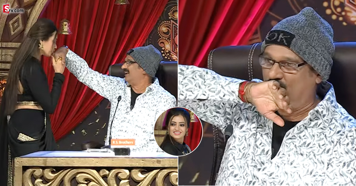 వీడియో: కృష్ణ భగవాన్ కు ముద్దు పెట్టిన ‘జబర్దస్త్’ యాంకర్..!