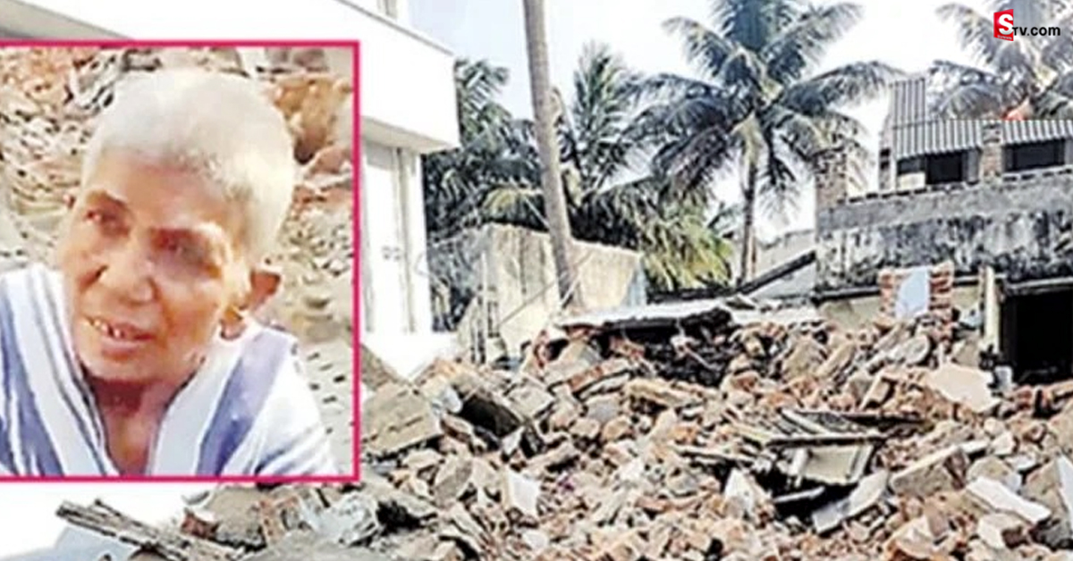 నీడనిచ్చిన తల్లి ఇంటినే కూల్చేసిన కొడుకు..!