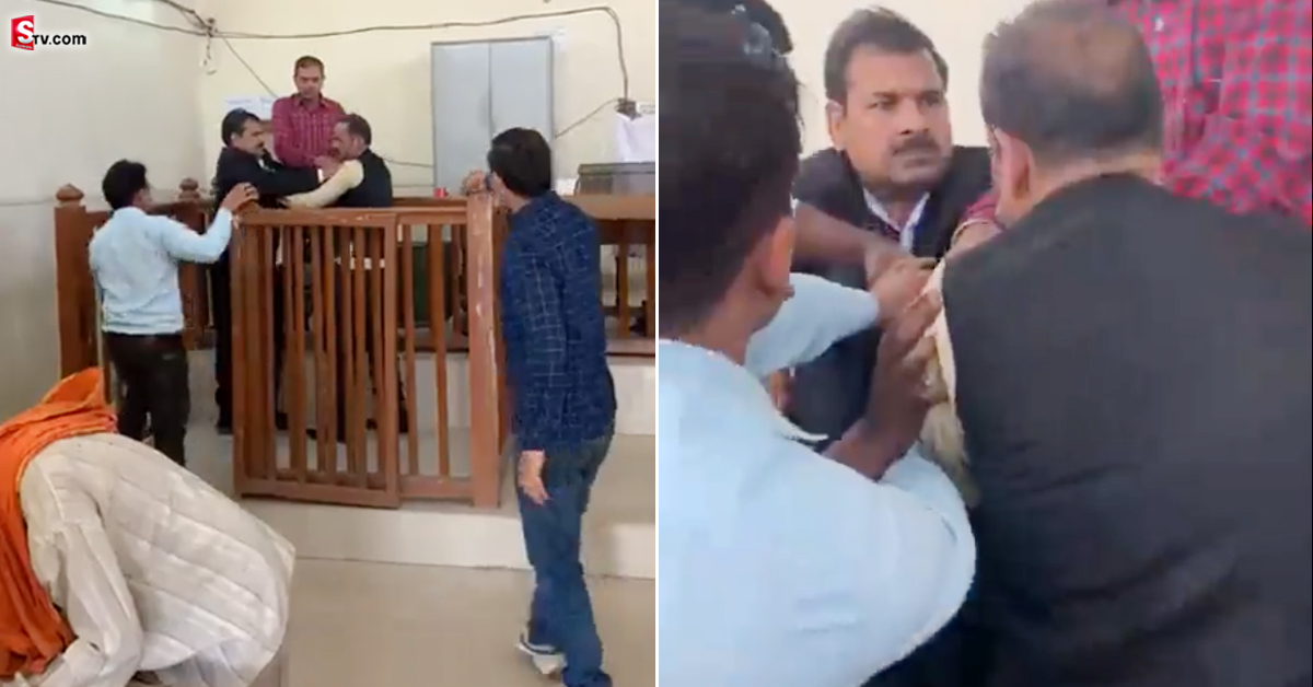 సినిమా స్టైల్ లో  ఫైటింగ్.. ఏకంగా కోర్టు బోనులోనే!