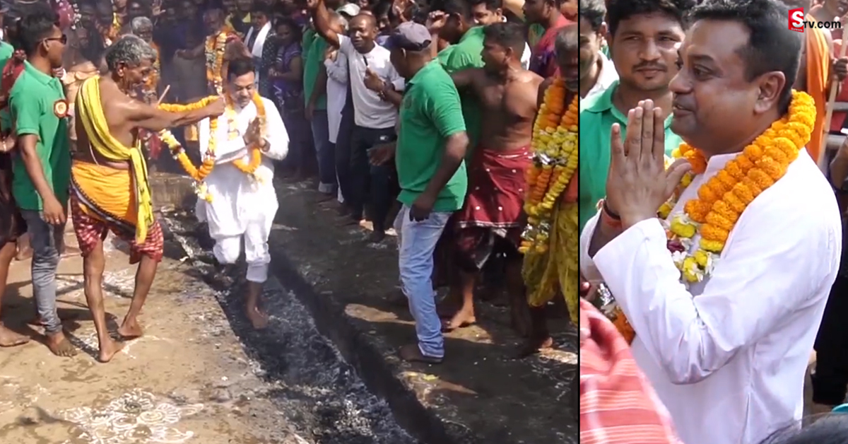 BJP: నిప్పులపై నడిచిన బీజేపీ నేత.. వీడియో వైరల్