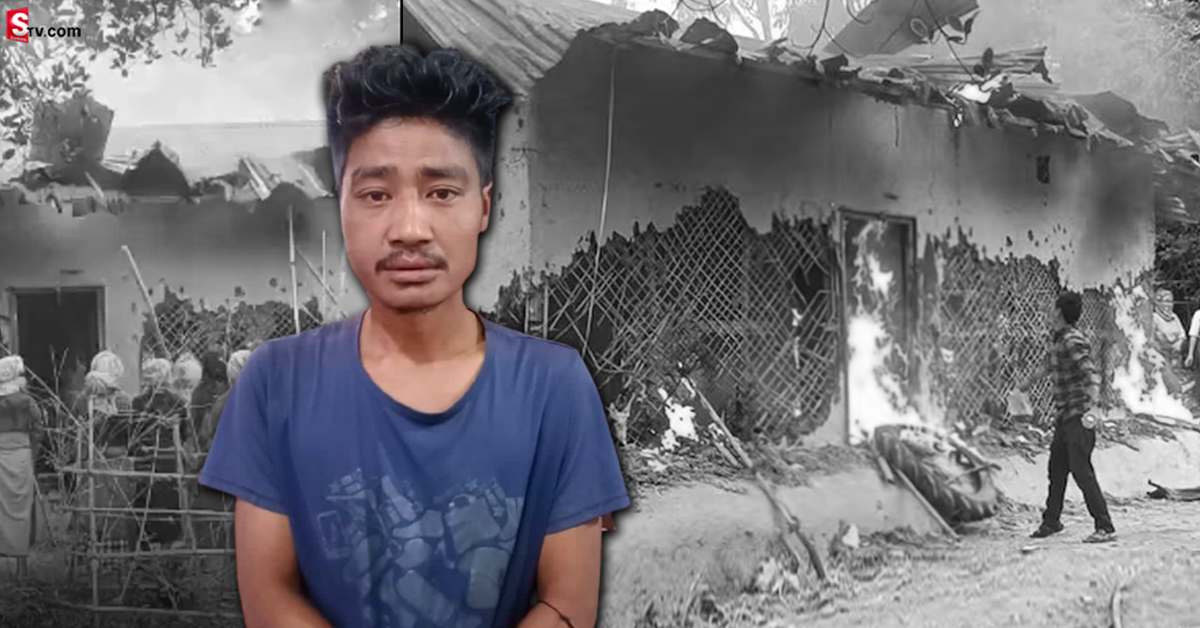 మణిపూర్ ఘటన నిందితుడి ఇల్లు తగలబెట్టిన గ్రామస్థులు!